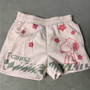 Peanuts Snoopy Shorts with Pink Flowers